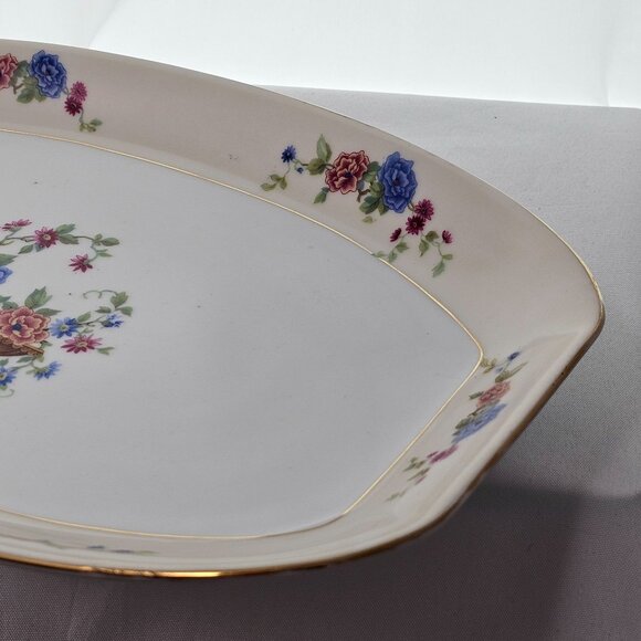 Edelstein Bavaria Porcelain Serving Platter 15" floral flower basket VTG MCM - Picture 11 of 12